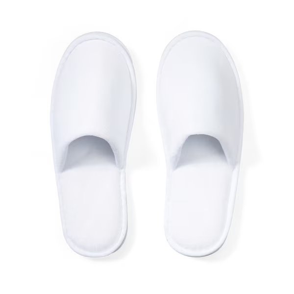 White, Closed Toe Slippers - PLUSH, PK 100, Slippers, Mfr#: HA-AC-018